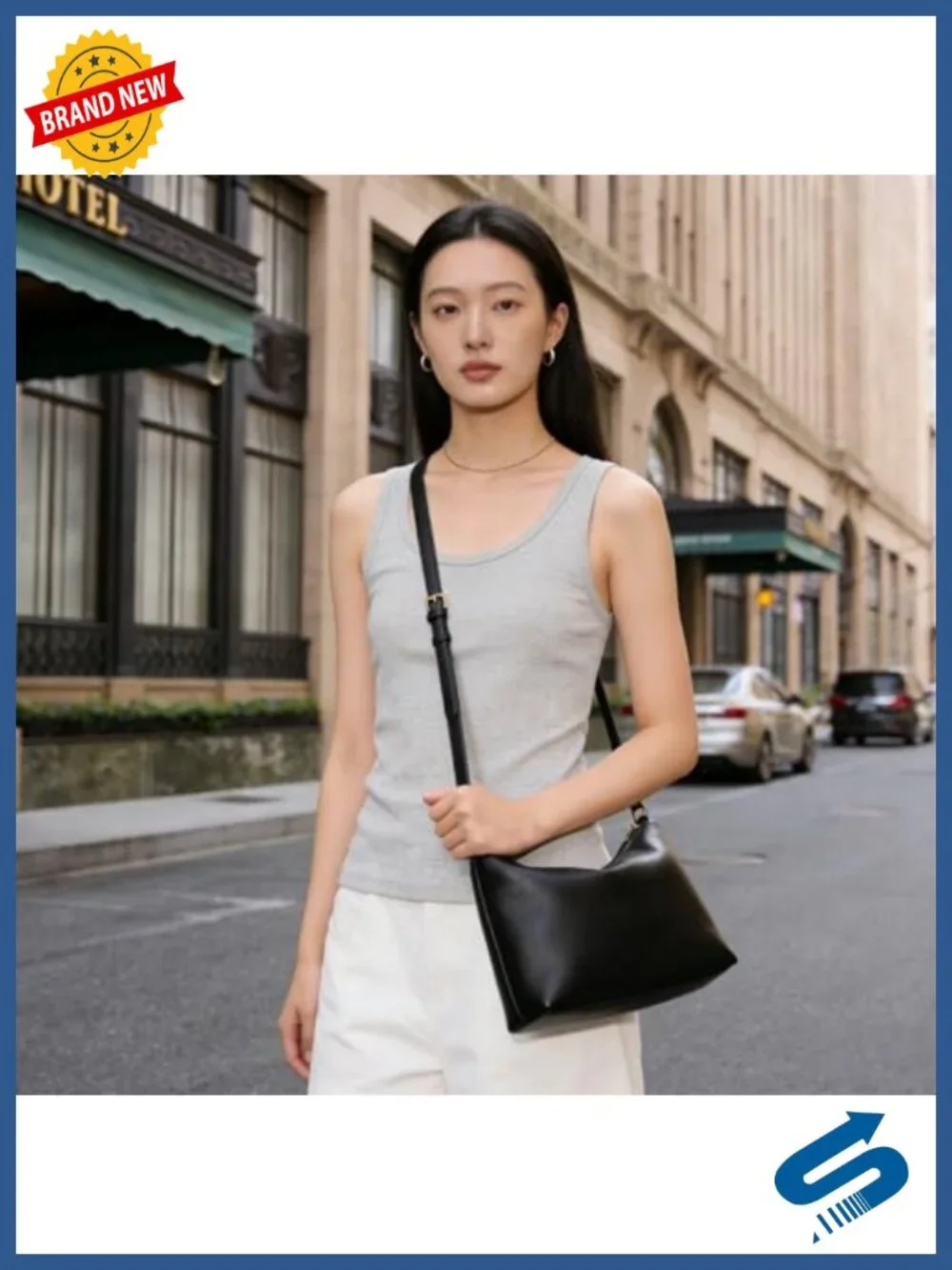 Soft Slouchy Vegan Leather Shoulder Hobo Bag with Crossbody Strap